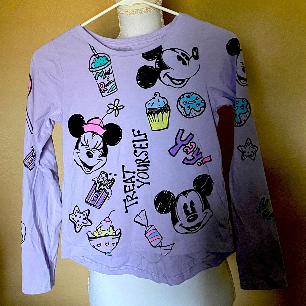 Disney “treat yourself” girls XL 14-16 long sleeve graphic shirt